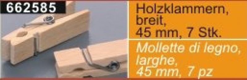 Mollette di legno, larghe, 45 mm, 7 pezzi CF. 5