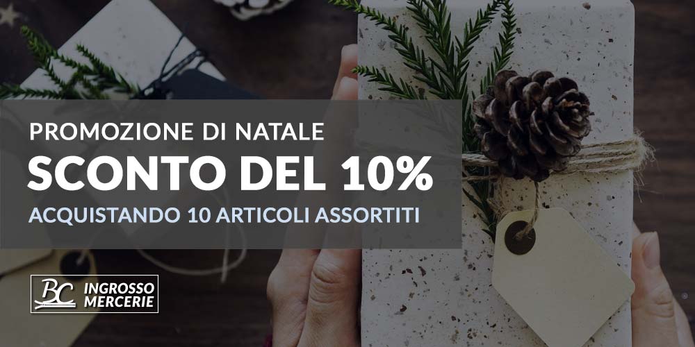 Promozione Natale BC Mercerie, sconto del 10% con l’acquisto di 10 articoli assortiti