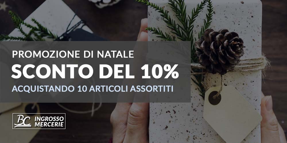 Promozione Natale BC Mercerie, sconto del 10% con l’acquisto di 10 articoli assortiti