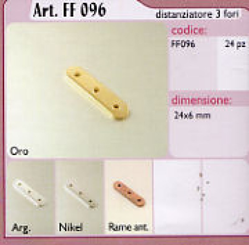 DISTANZIATORE 3 FORI mm.24x6 PZ.24