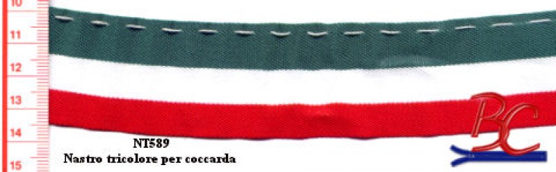 NASTRO PER COCCARDA TRICOLORE, 4 CM mt 50